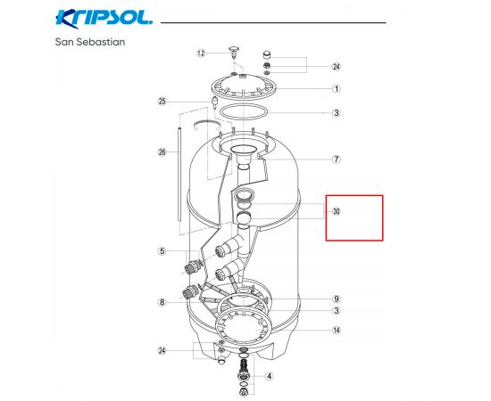 Уплотнительное кольцо крышки фильтра Kripsol SSB (R3000202) - схема
