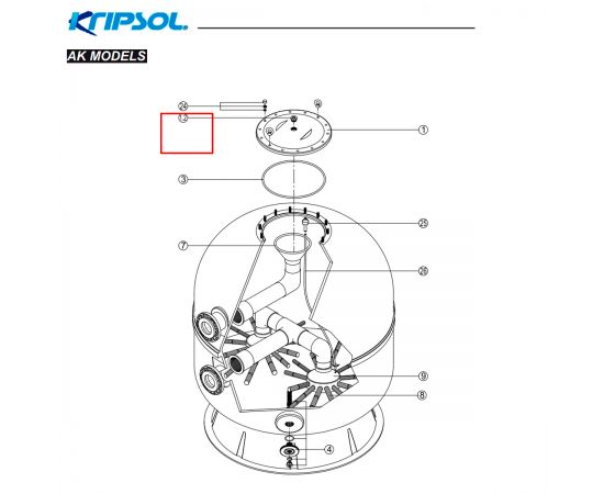 ​Заглушка к фильтрам Kripsol RCFI1112.00R/500321111200 - схема