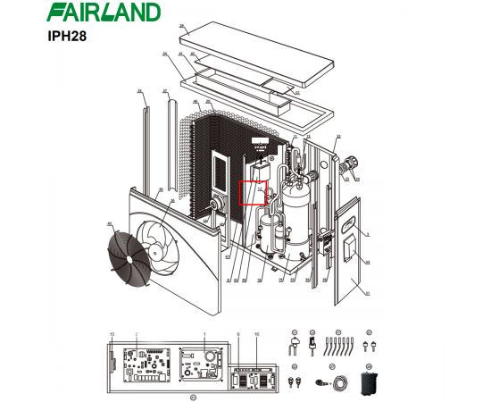 Четырехпозиционный клапан теплового насоса Fairland IPHC28 - схема