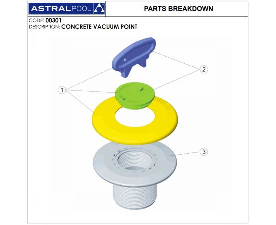 Форсунка для бассейна AstralPool 00301 - схема