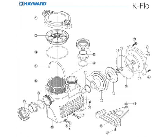 Насос для бассейна Hayward K-FLO SPK12607XY1 - схема