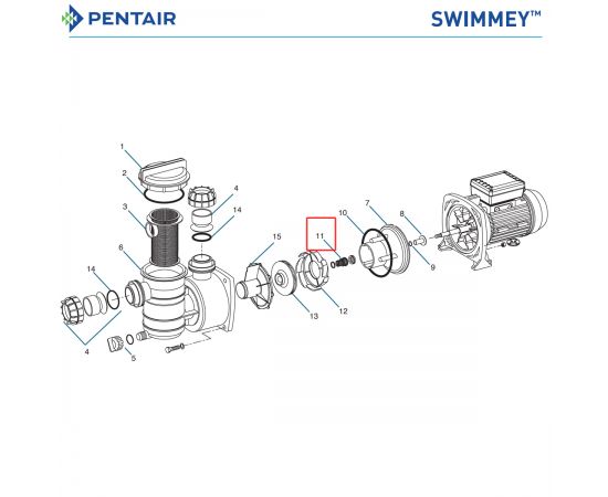​Сальник насоса Pentair Swimmey (R111P0910) - схема