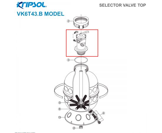 6-ходовий клапан Kripsol VK6T 43.B NKX250112520200 - схема