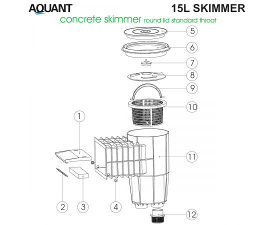 Скиммер для бассейна Aquant Standard 21101 - схема