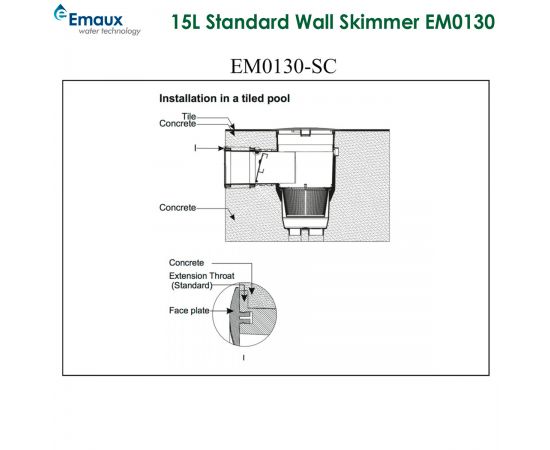 Скиммер Emaux Standard EM0130SC - установка