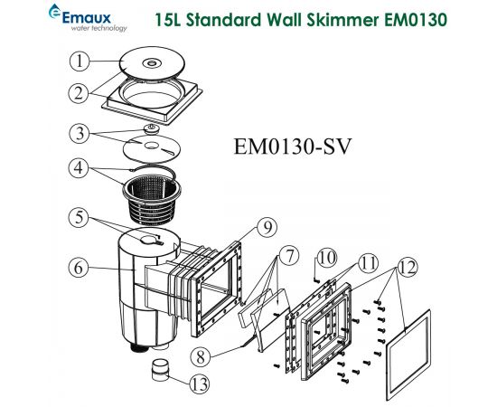 Скиммер Emaux Standard EM0130SV - схема