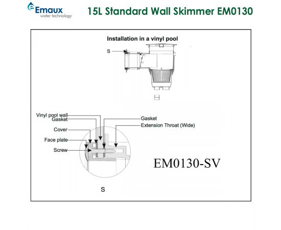 Скиммер Emaux Standard EM0130SV - установка