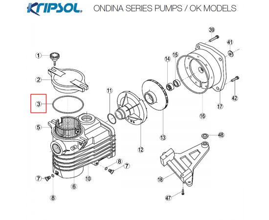 Уплотнитель ​насоса Kripsol OK RPUM0003.01R / 500100110001​​​ - схема