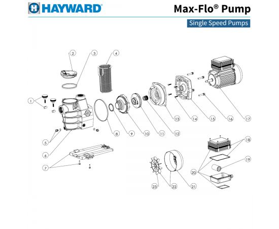 Насос Hayward Max-Flo SP1806HW81 8 м³/год - схема