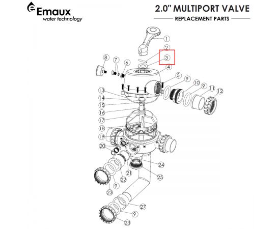 Шайба 6-позиционного клапана Emaux MPV04 (01181001) - схема