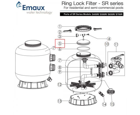 Кришка фільтра Emaux SR Ring-Lock (01201020) - схема