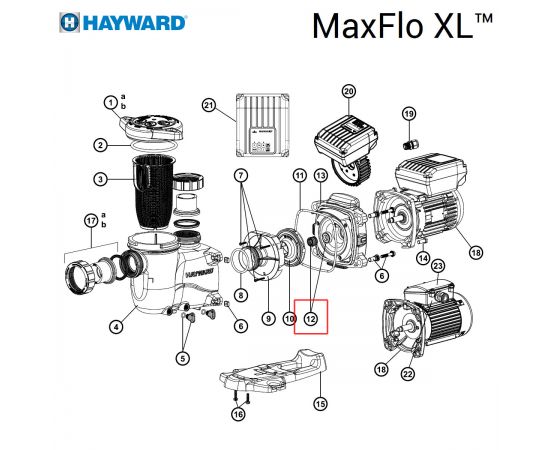 Сальник насоса Hayward Max-Flo XL (SPX2700SA)​​ - схема