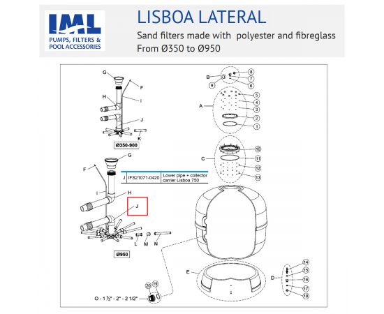 ​Коллектор фильтра IML Lisboa FS21071-0420 - схема