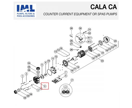 Корпус насоса IML Cala (HD041165) - схема