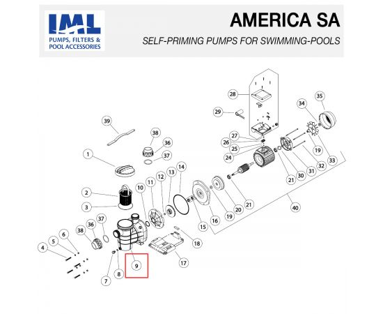 Корпус насоса IML America (HD041000)  - схема