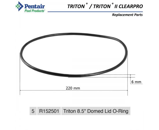 Ущільнювач кришки фільтра​ Pentair Triton R152501​​ - розміри