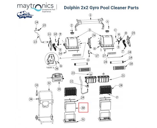 Фильтр-мешок 9995430-ASSY ​для робота-пылесоса ​Dolphin 2x2 Pro Gyro - схема