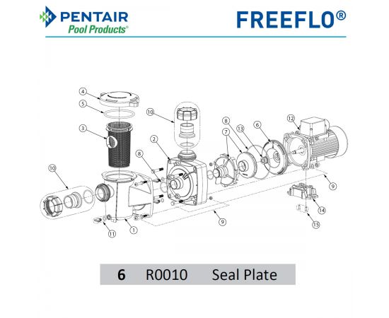 Притискний фланець корпусу насоса Pentair FREEFLO FFL R0010 - схема