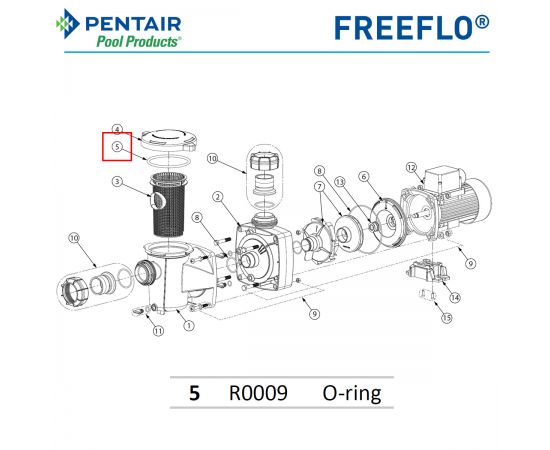 Уплотнительное кольцо насоса Pentair FREEFLO FFL R0009​ - схема