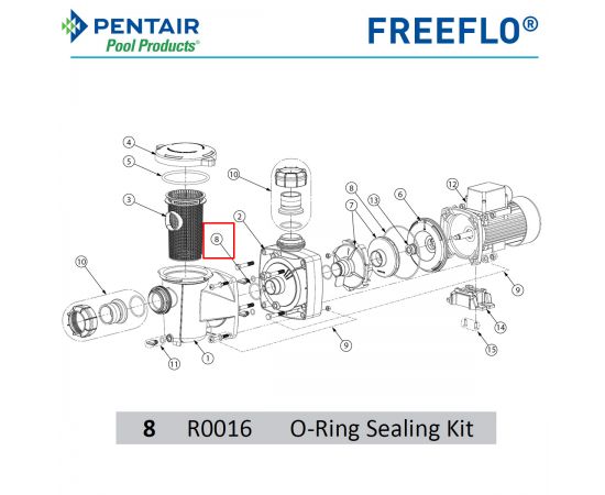 ​O-Ring Sealing Kit Pentair FREEFLO FFL R0016 - схема