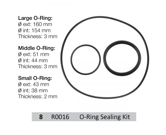 O-Ring Sealing Kit Pentair FREEFLO FFL R0016 - розміри