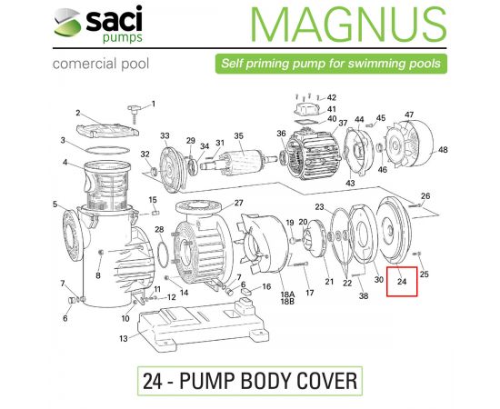 Крышка корпуса насоса Saci Magnus 92402056 - схема