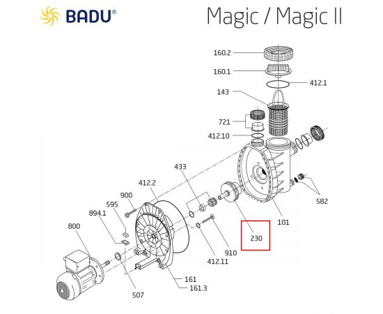 Крыльчатка насоса Badu Magic 6 292.1623.002 - схема
