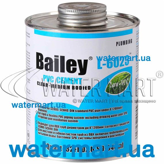 Клей для ПВХ-трубы Bailey L-6023, 946 мл