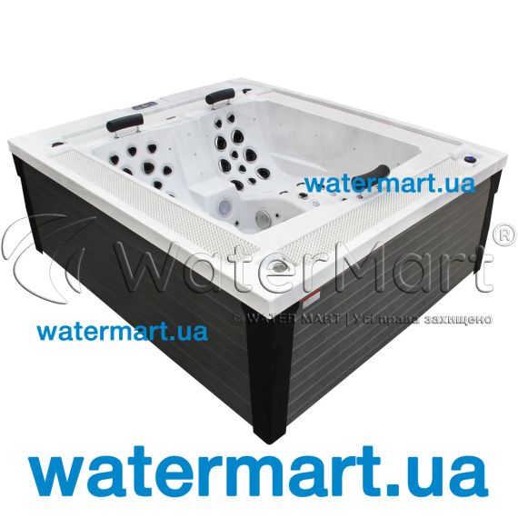 СПА-басейн переливний Aquajoy Marmaris Silver White Marble AJ-4804SW