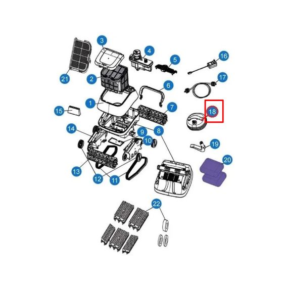 Плавающий силовой блок для робота-пылесоса Aquaviva 7311 Black Pearl (30591)