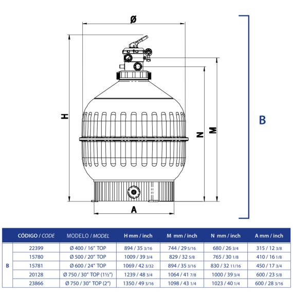 Фильтр AstraPool CANTABRIC D500 15782 - 9,0 м³/ч
