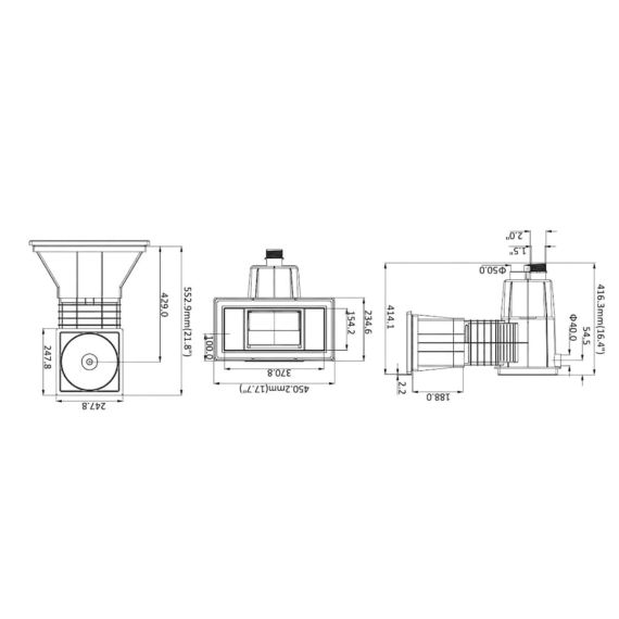 Скиммер Emaux EM0140-SV Wide 91601014 DG c латунными вставками, под лайнер