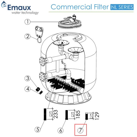 ​Сепаратор (дюза) фильтра Emaux NL0117200 129mm - сзема