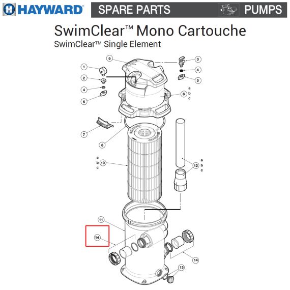Гайка накидная фильтра Hayward SwimClear Mono (SP2700UNKIT50) - схема