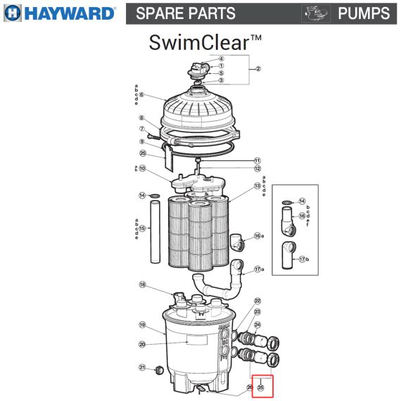 Гайка накидная фильтра Hayward SwimClear (SP2700UNKIT50) - схема