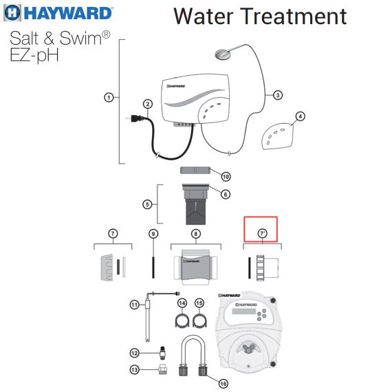 Гайка накидная Hayward Salt&Swim EZ-pH (SP2700UNKIT50) - схема