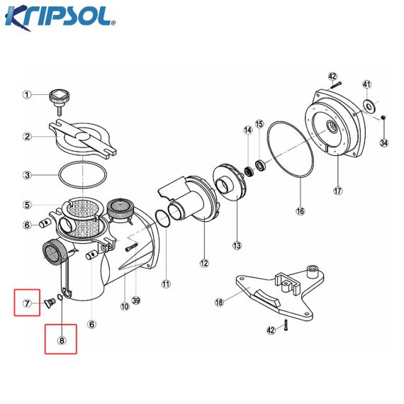 ​Дренажная заглушка насоса Kripsol (RPUM0007.00R / 500100000000) - схема