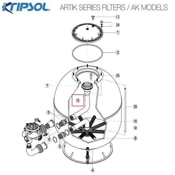 Diffuser elbow Ø 640 Kripsol Artik AK640 500204104000​ | RRFI0015.01R - схема