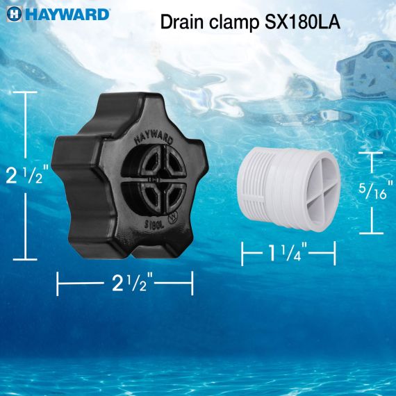 ​Дренажная заглушка фильтра Hayward Pro Side/Top (SX180LA) -  размеры