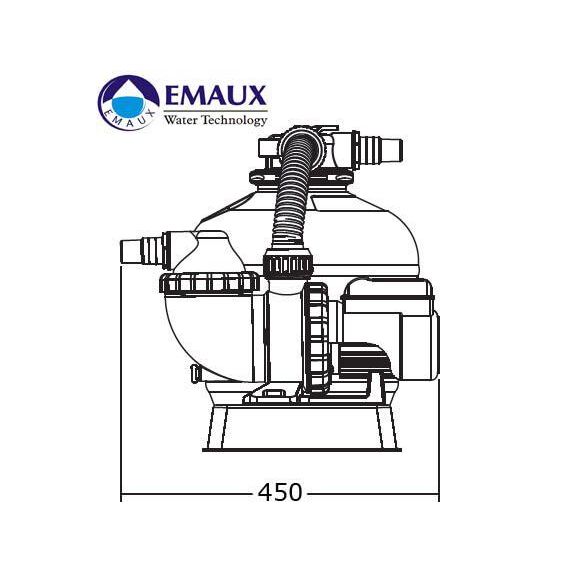 Габаритные размеры (вид сбоку) Emaux FSU-6TP