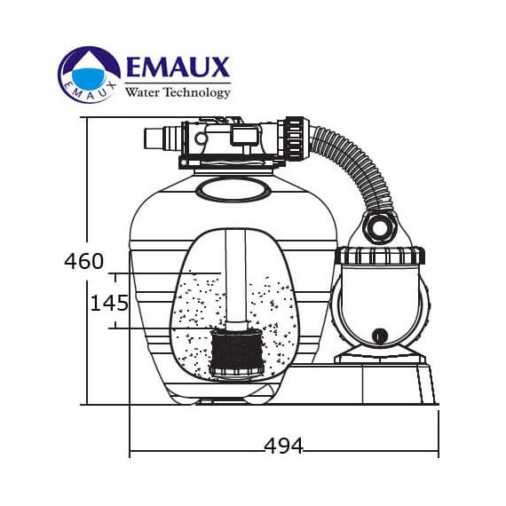 Габаритные размеры Emaux FSU-8TP