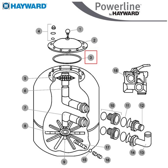 Уплотнительное кольцо крышки фильтра Hayward Polyester (NCX12005) - схема 2