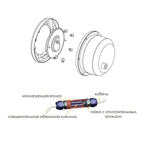 Строение прожектора Aquaviva LED006