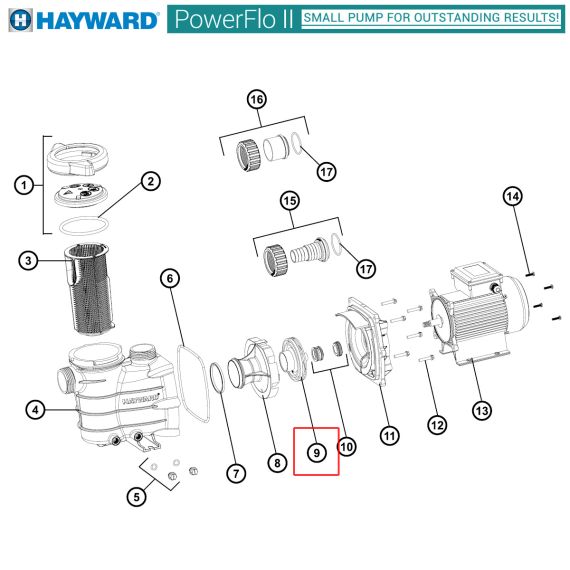 ​​Крильчатка насоса Hayward Power-Flo II SPX8118T - схема