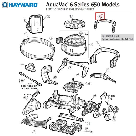 Ручка Hayward AquaVac 650 (RCX361300236) - схема