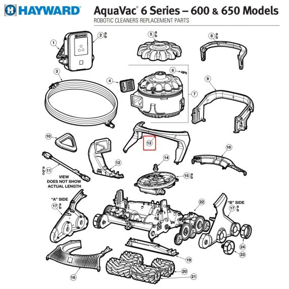 ​Ручка робота-пилососа ​Hayward AquaVac 600/650 (RCX361331782237) - схема