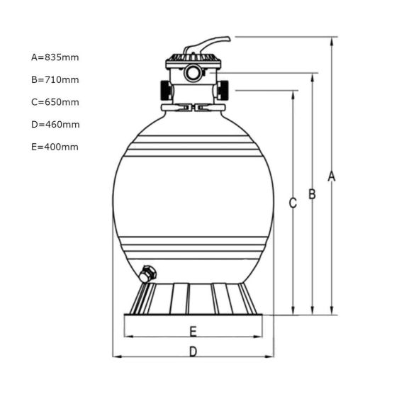Размеры фильтровальной емкости Bridge BC3055
