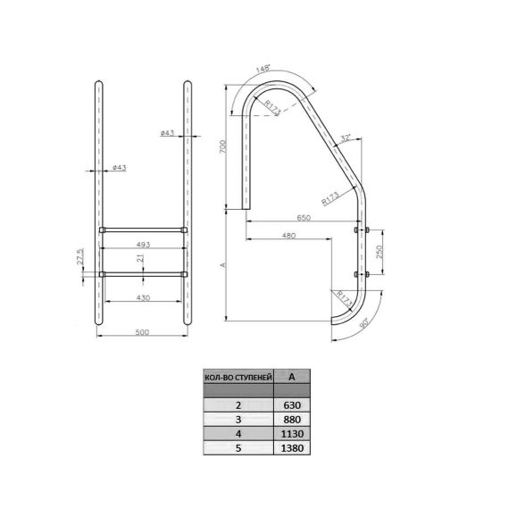 Чертеж лестницы Kripsol Standard
