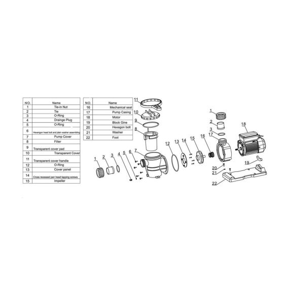 Составляющие части насоса Aquaviva LX STP120