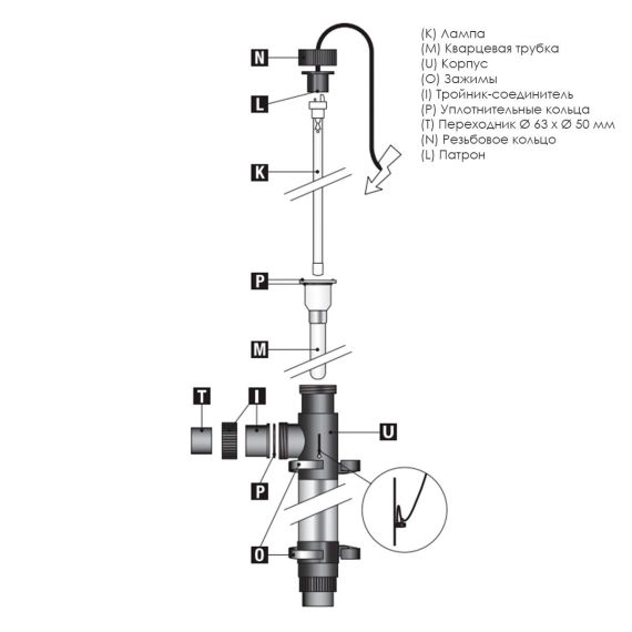 Схема сборки Van Erp Blue Lagoon UV-C